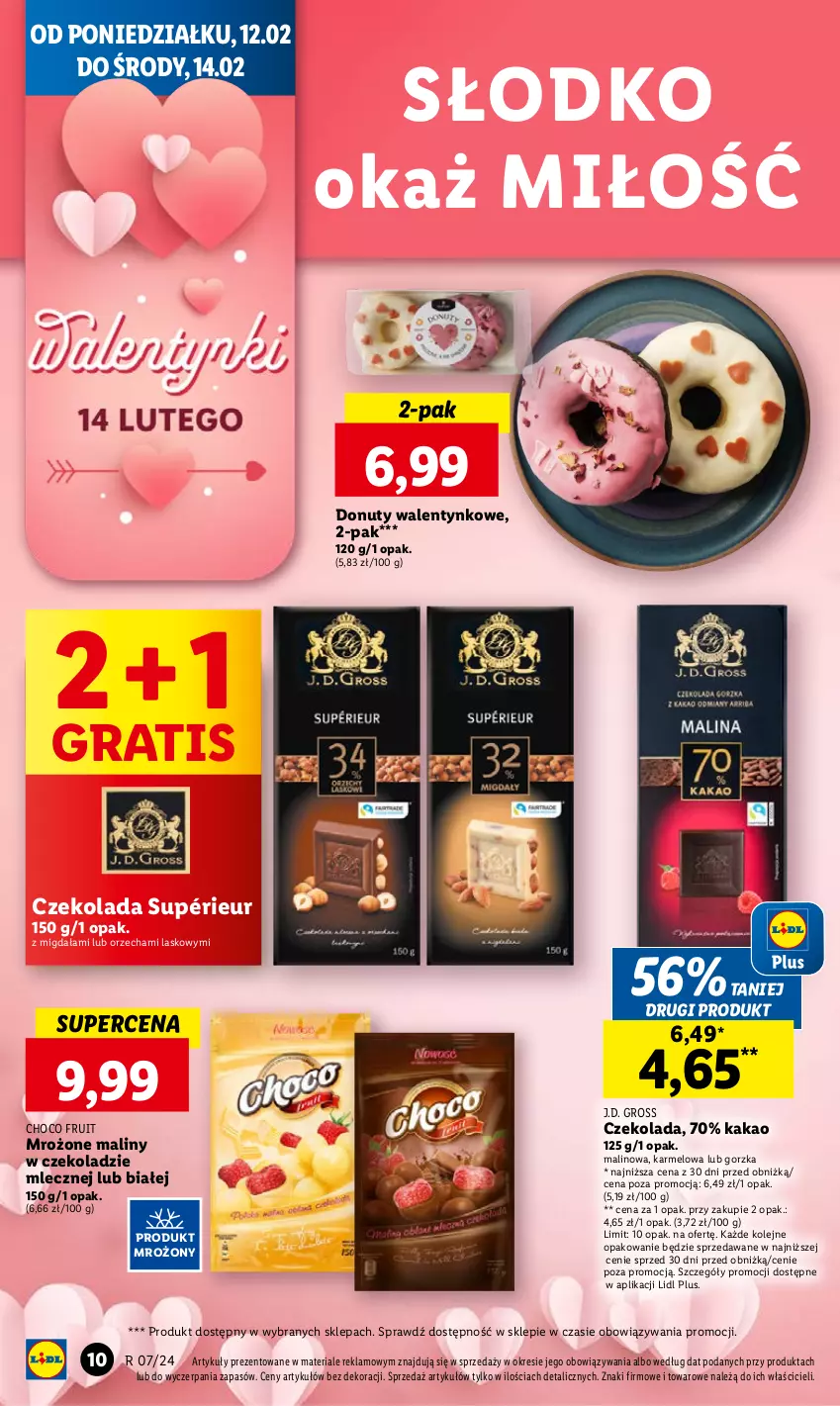 Gazetka promocyjna Lidl - GAZETKA - ważna 12.02 do 14.02.2024 - strona 12 - produkty: Czekolada, Donut, Gra, Kakao, Maliny, Nuty, Olej