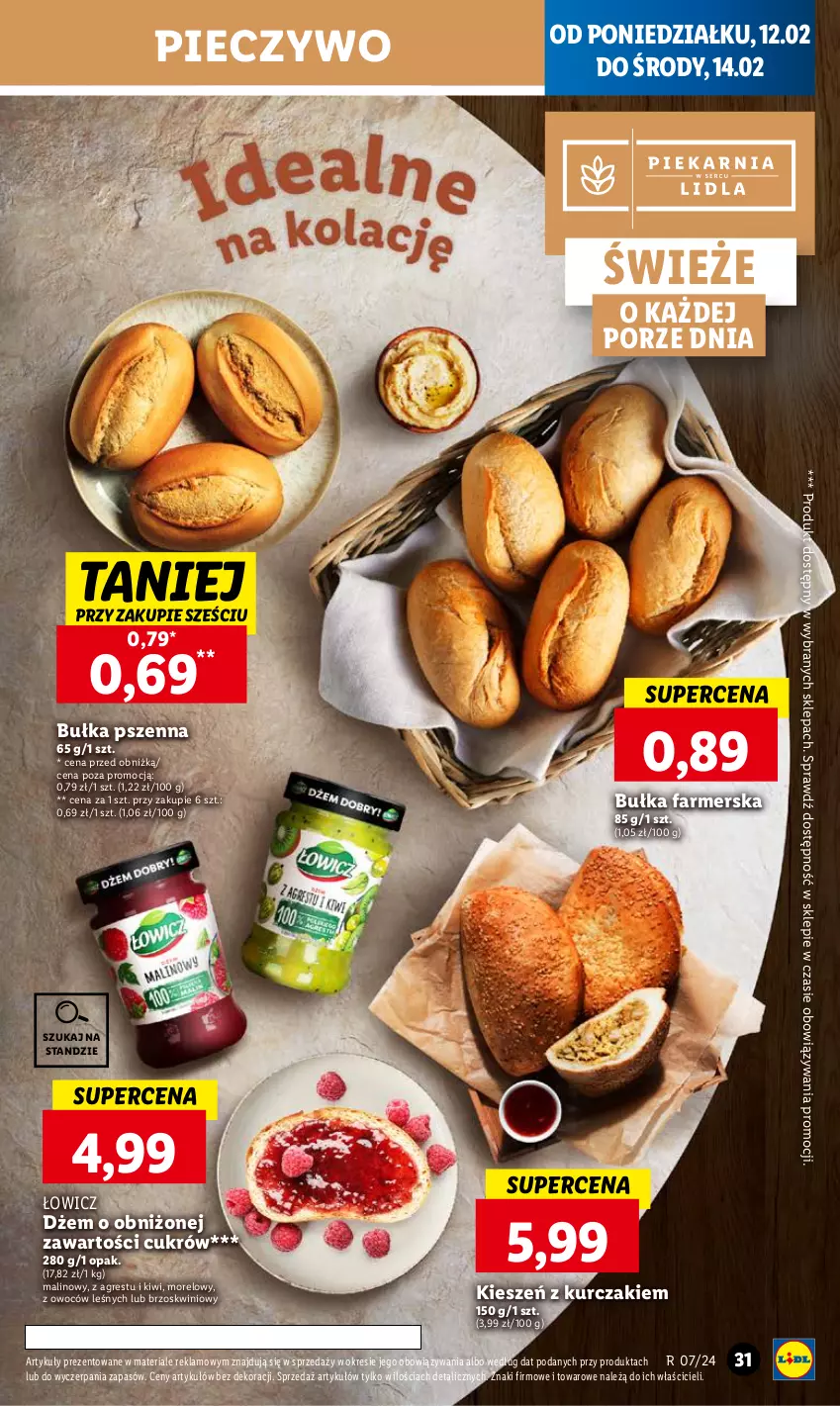 Gazetka promocyjna Lidl - GAZETKA - ważna 12.02 do 14.02.2024 - strona 33 - produkty: Bułka, Dżem, Fa, Gres, Kiwi, Kurczak, Piec, Pieczywo, Por