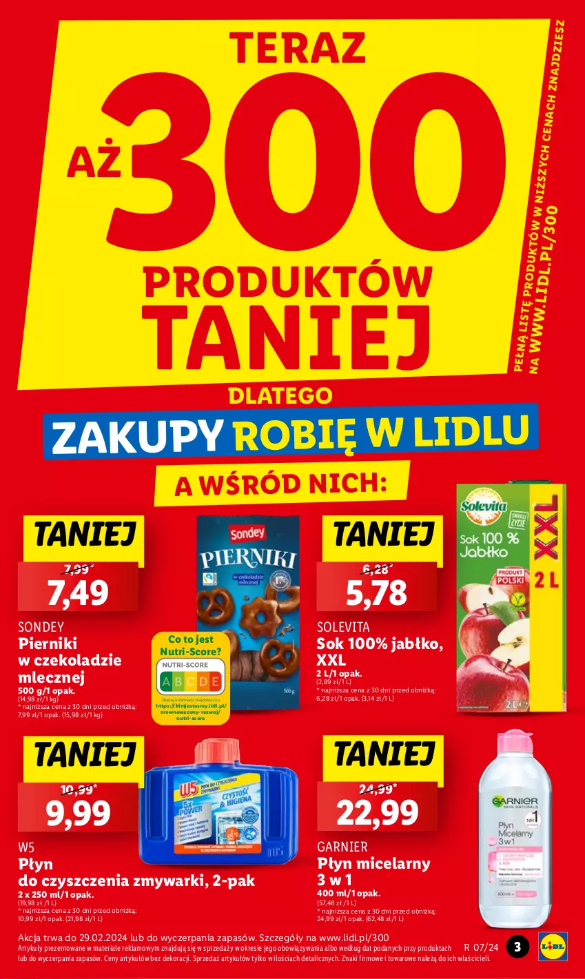 Gazetka promocyjna Lidl - GAZETKA - ważna 12.02 do 14.02.2024 - strona 4 - produkty: Garnier, Piernik, Pierniki w czekoladzie, Płyn micelarny, Sok, Tera, Wazon, Zmywarki