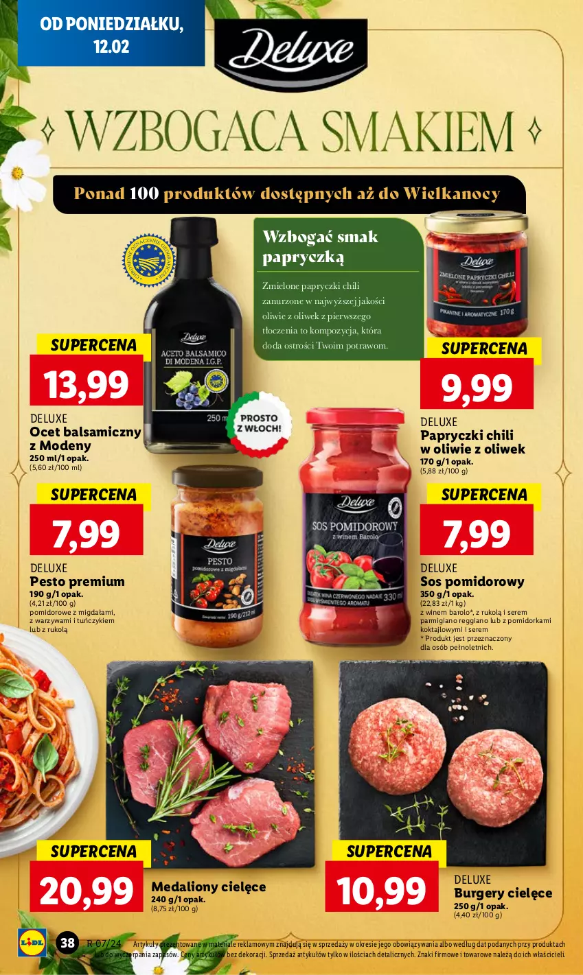 Gazetka promocyjna Lidl - GAZETKA - ważna 12.02 do 14.02.2024 - strona 40 - produkty: Burger, Lion, Ocet, Ocet balsamiczny, Orka, Pesto, Ser, Sos, Sos pomidorowy, Tuńczyk, Warzywa