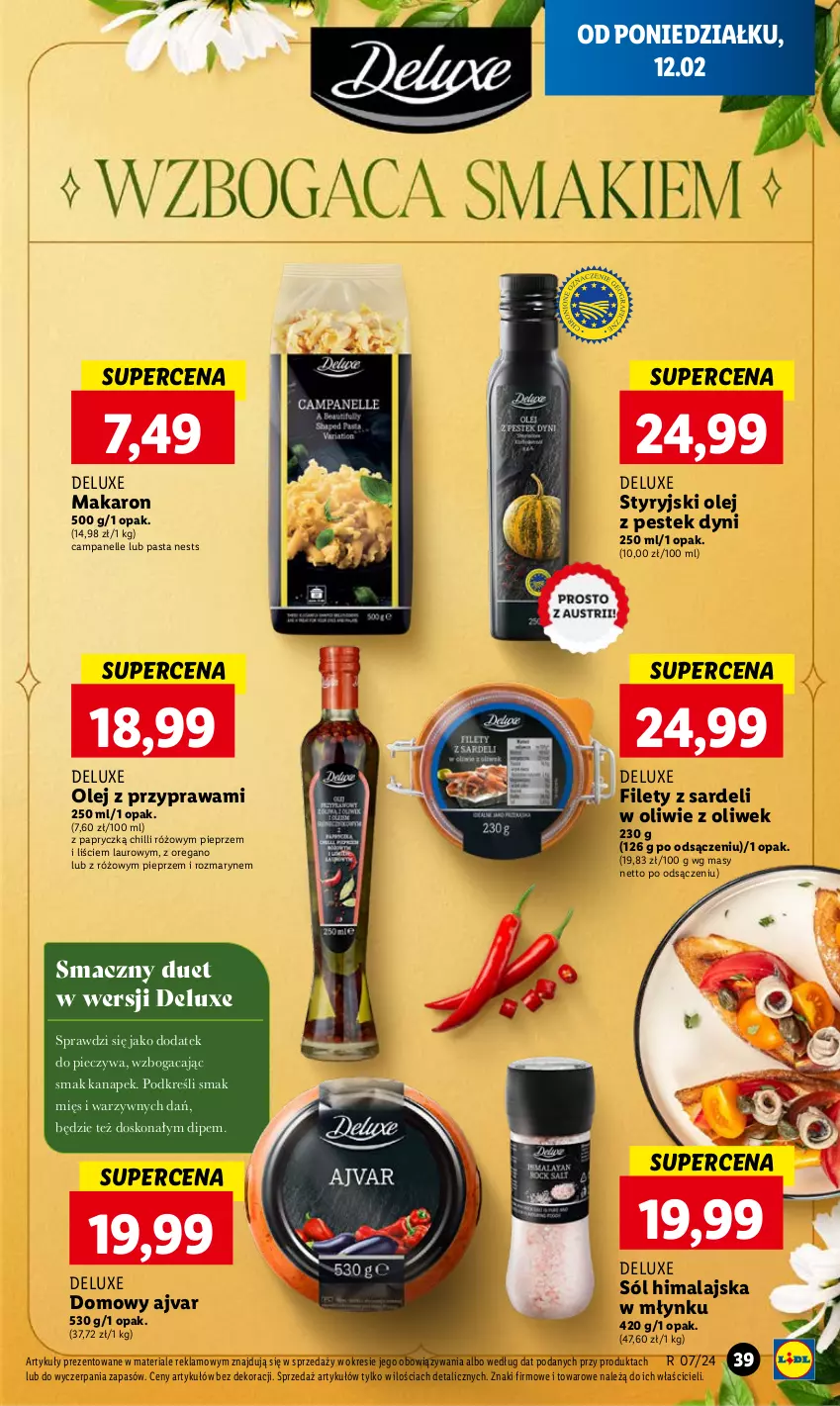 Gazetka promocyjna Lidl - GAZETKA - ważna 12.02 do 14.02.2024 - strona 41 - produkty: Laur, Makaron, Olej, Piec, Pieprz, Sól, Sól himalajska, Stek