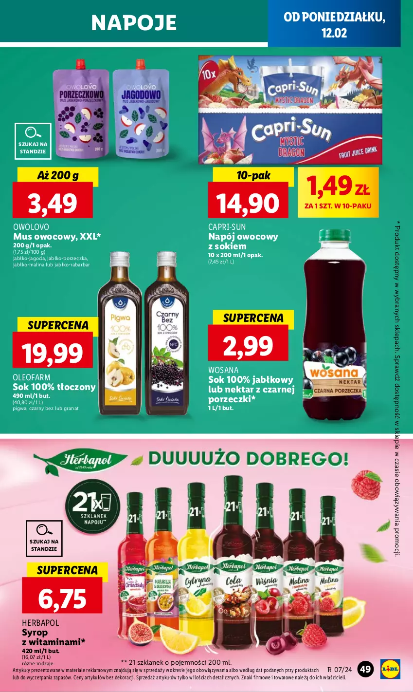 Gazetka promocyjna Lidl - GAZETKA - ważna 12.02 do 14.02.2024 - strona 51 - produkty: Fa, Gra, Granat, Herbapol, Mus, Napój, Napoje, Nektar, Oleo, Oleofarm, Por, Sok, Syrop, Wosana