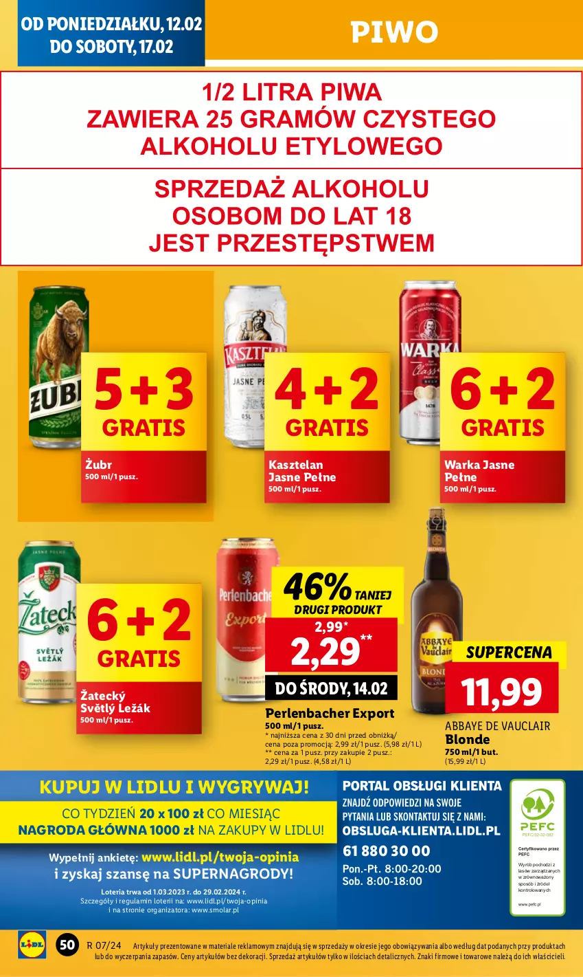 Gazetka promocyjna Lidl - GAZETKA - ważna 12.02 do 14.02.2024 - strona 52 - produkty: Gra, Gry, Kasztelan, Mola, NBA, Piwo, Por, Warka