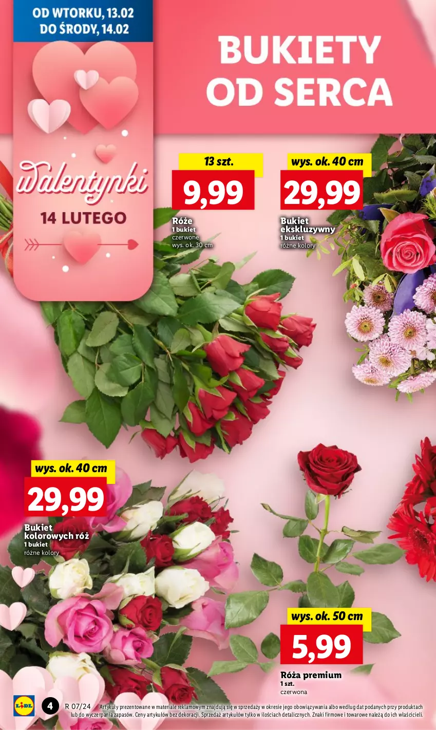 Gazetka promocyjna Lidl - GAZETKA - ważna 12.02 do 14.02.2024 - strona 6 - produkty: Bukiet, Róża