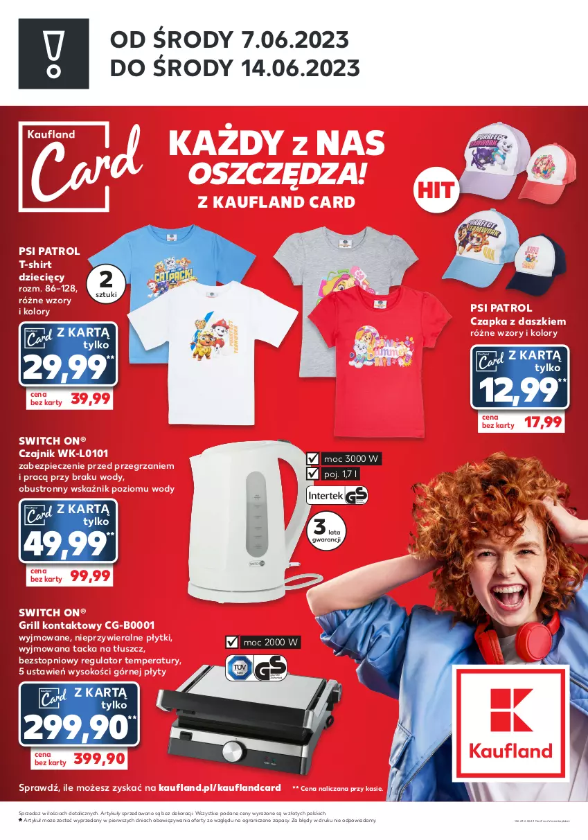 Gazetka promocyjna Kaufland - Zapowiedź oferty - ważna 01.06 do 06.06.2023 - strona 2 - produkty: Czajnik, Czapka, Dzieci, Gra, Grill, Grill kontaktowy, Piec, Psi Patrol, Sok, T-shirt, Top