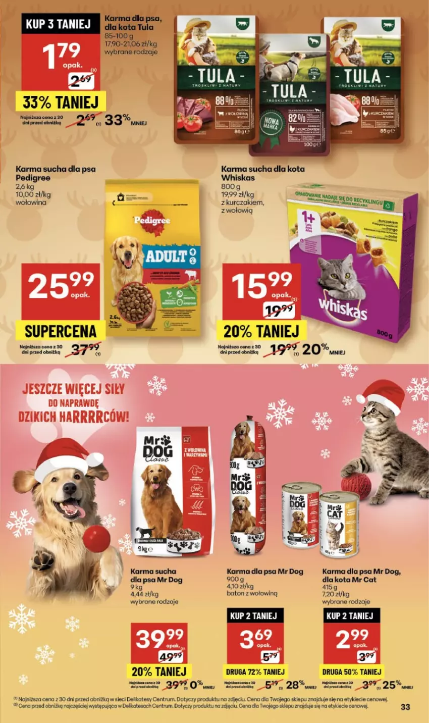 Gazetka promocyjna Delikatesy Centrum - Franczyza DC49 Czwartek - ważna 04.12 do 10.12.2025 - strona 33 - produkty: Baton, Kurczak, Pedigree, Rum, Whiskas, Wołowina