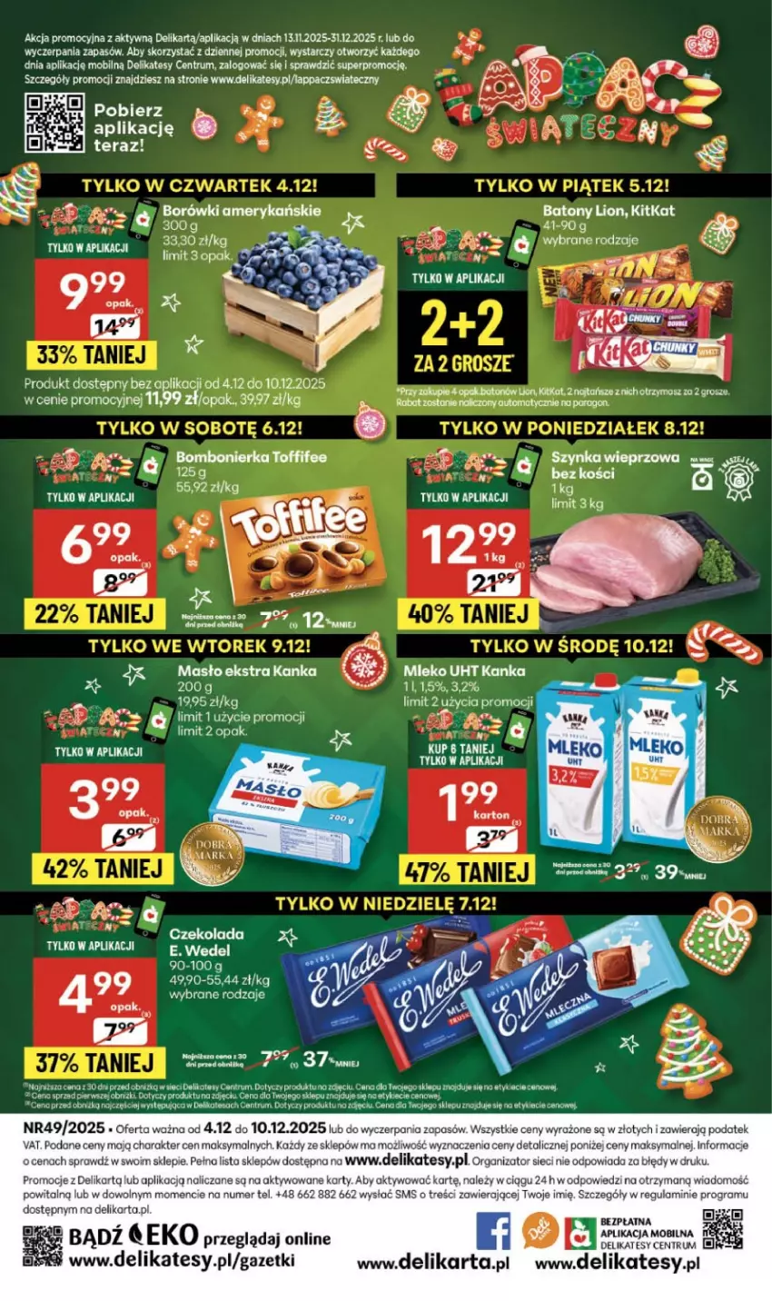 Gazetka promocyjna Delikatesy Centrum - Franczyza DC49 Czwartek - ważna 04.12 do 10.12.2025 - strona 40 - produkty: Baton, Czekolada, Fa, Gra, Lion, Mleko, Mobil, Rum, Tera, Toffifee, Wazon