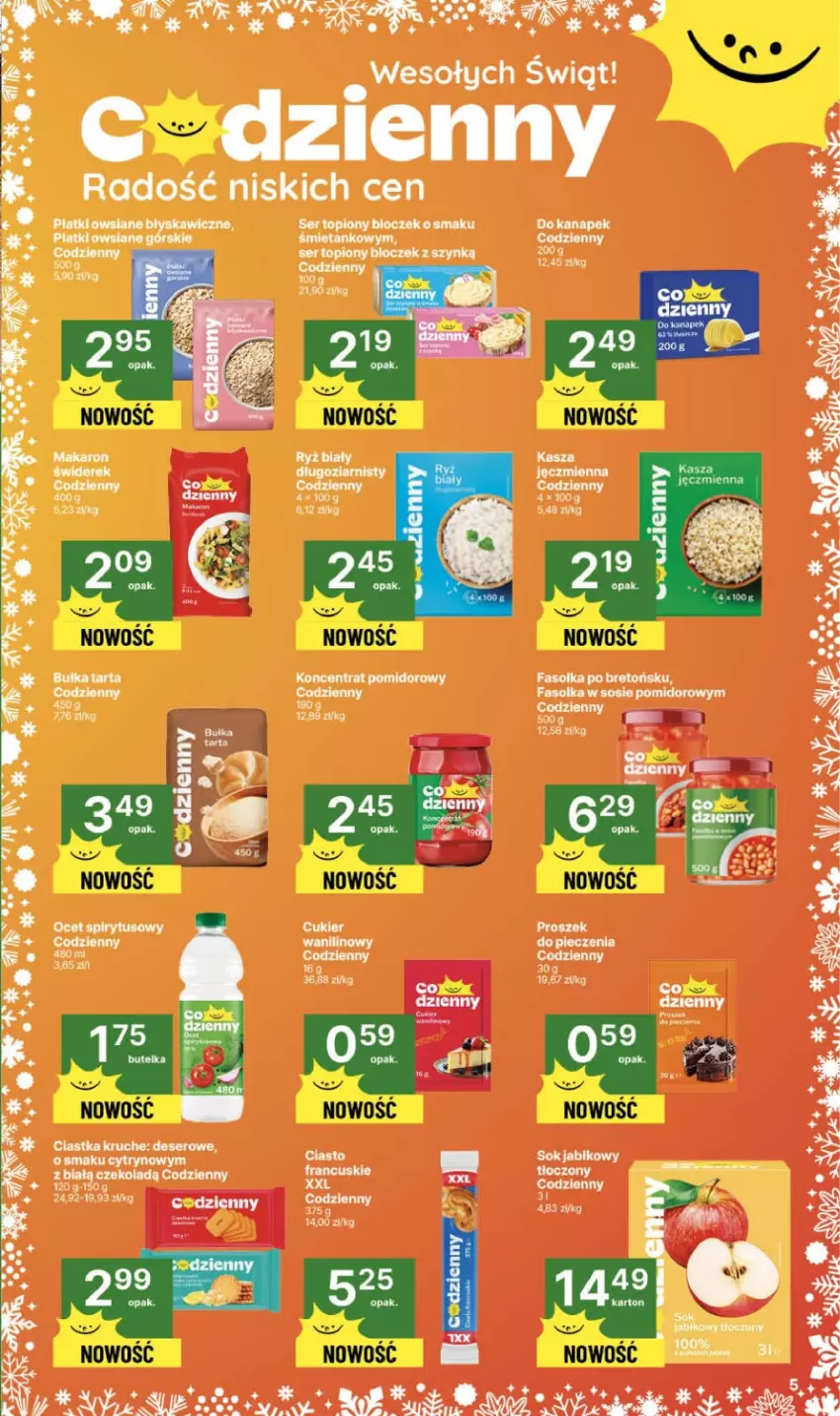 Gazetka promocyjna Delikatesy Centrum - Franczyza DC49 Czwartek - ważna 04.12 do 10.12.2025 - strona 5 - produkty: Ciastka, Deser, Fa, Koncentrat pomidorowy, Ocet, Płatki owsiane, Ser, Ser topiony, Sos, Top