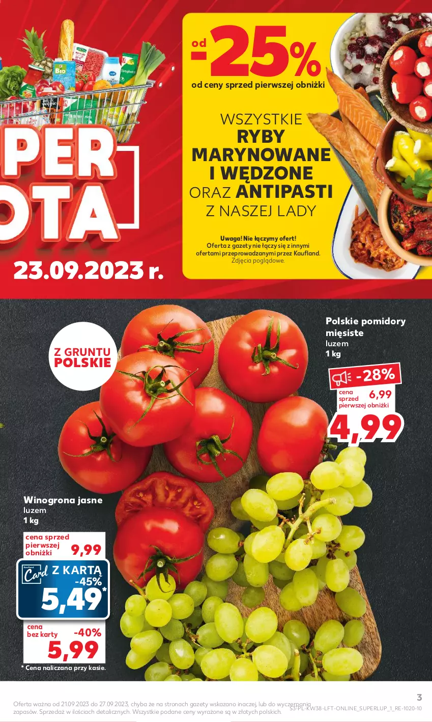 Gazetka promocyjna Kaufland - Gazetka tygodnia - ważna 21.09 do 27.09.2023 - strona 3 - produkty: Grunt, Pomidory, Waga, Wino, Winogrona