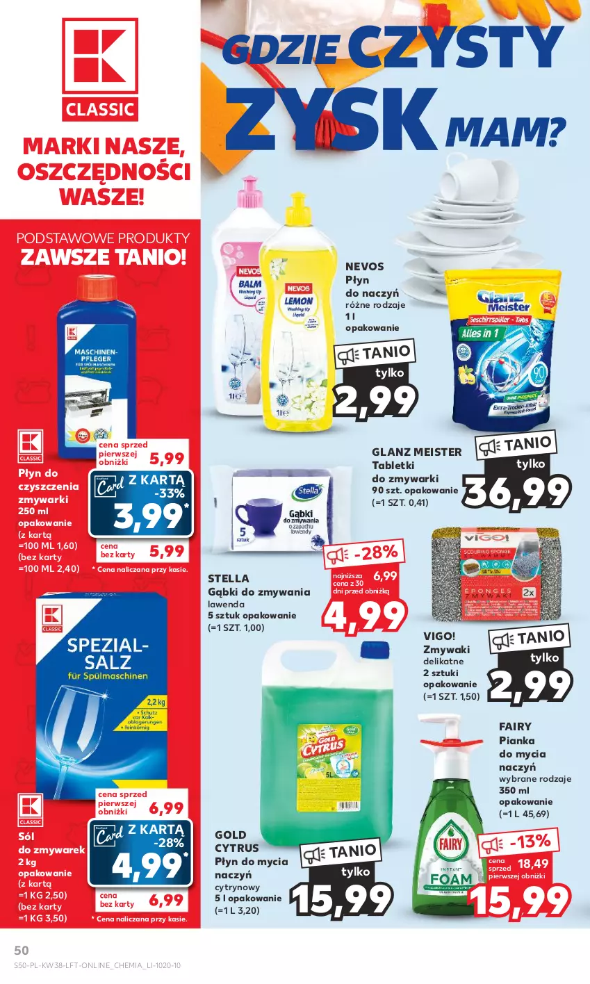 Gazetka promocyjna Kaufland - Gazetka tygodnia - ważna 21.09 do 27.09.2023 - strona 50 - produkty: Do mycia naczyń, Fa, Fairy, Płyn do mycia, Płyn do mycia naczyń, Sól, Tablet, Tabletki do zmywarki, Zmywarki