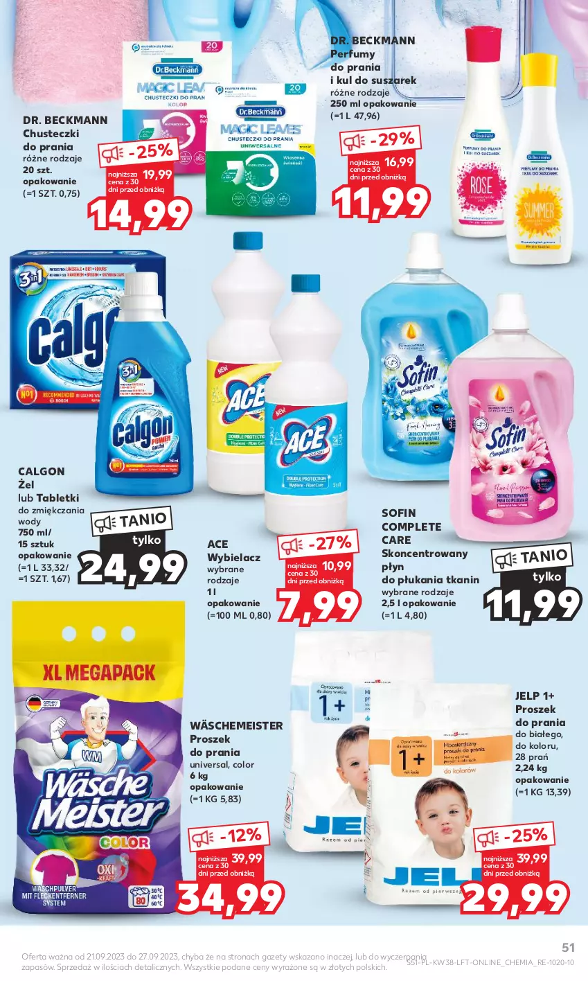 Gazetka promocyjna Kaufland - Gazetka tygodnia - ważna 21.09 do 27.09.2023 - strona 51 - produkty: Calgon, Chusteczki, Chusteczki do prania, LG, Perfum, Płyn do płukania, Proszek do prania, Tablet