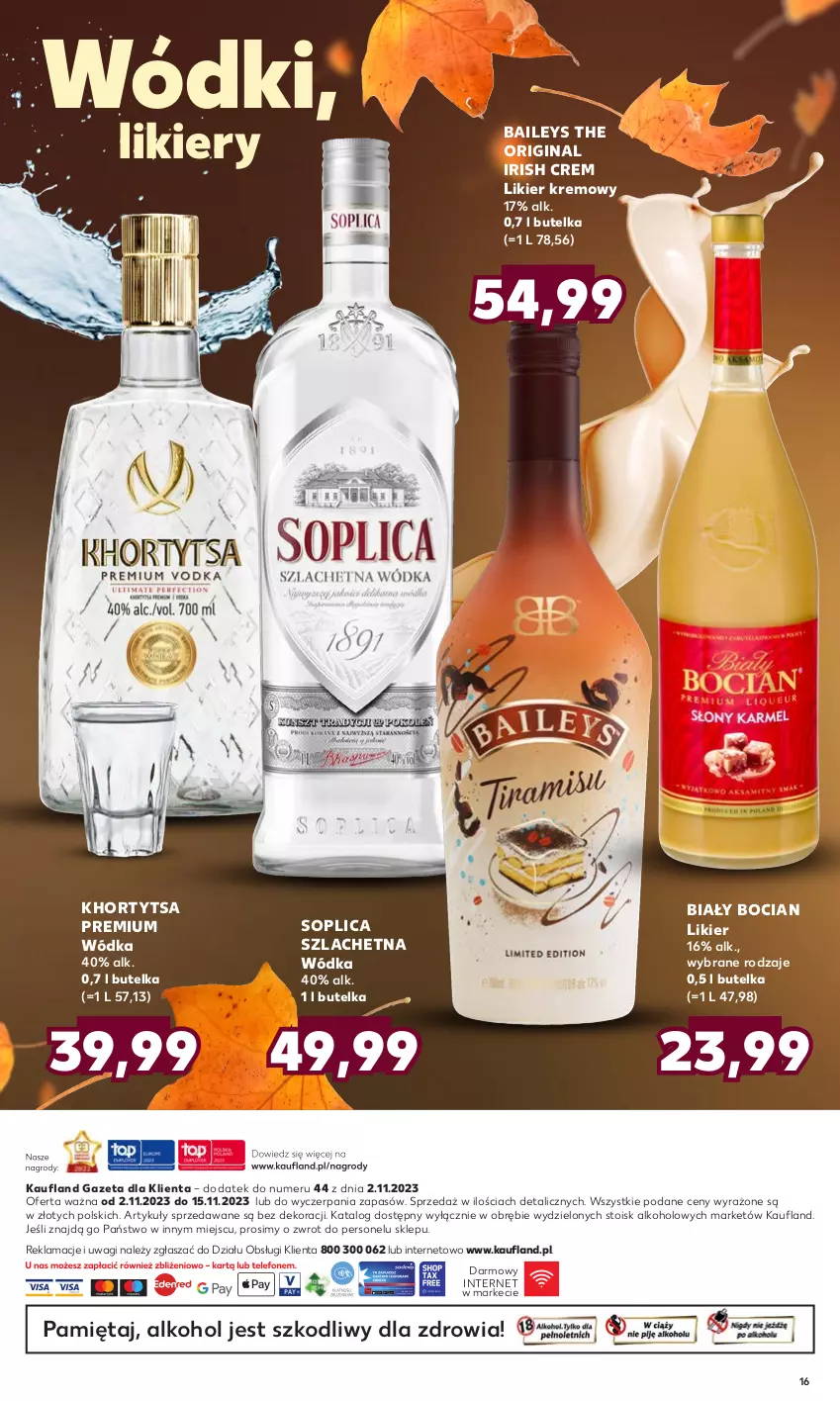 Gazetka promocyjna Kaufland - Barek Kauflandu - ważna 02.11 do 15.11.2023 - strona 16 - produkty: Biały Bocian, Gin, Likier, Mięta, Soplica, Wagi, Wódka