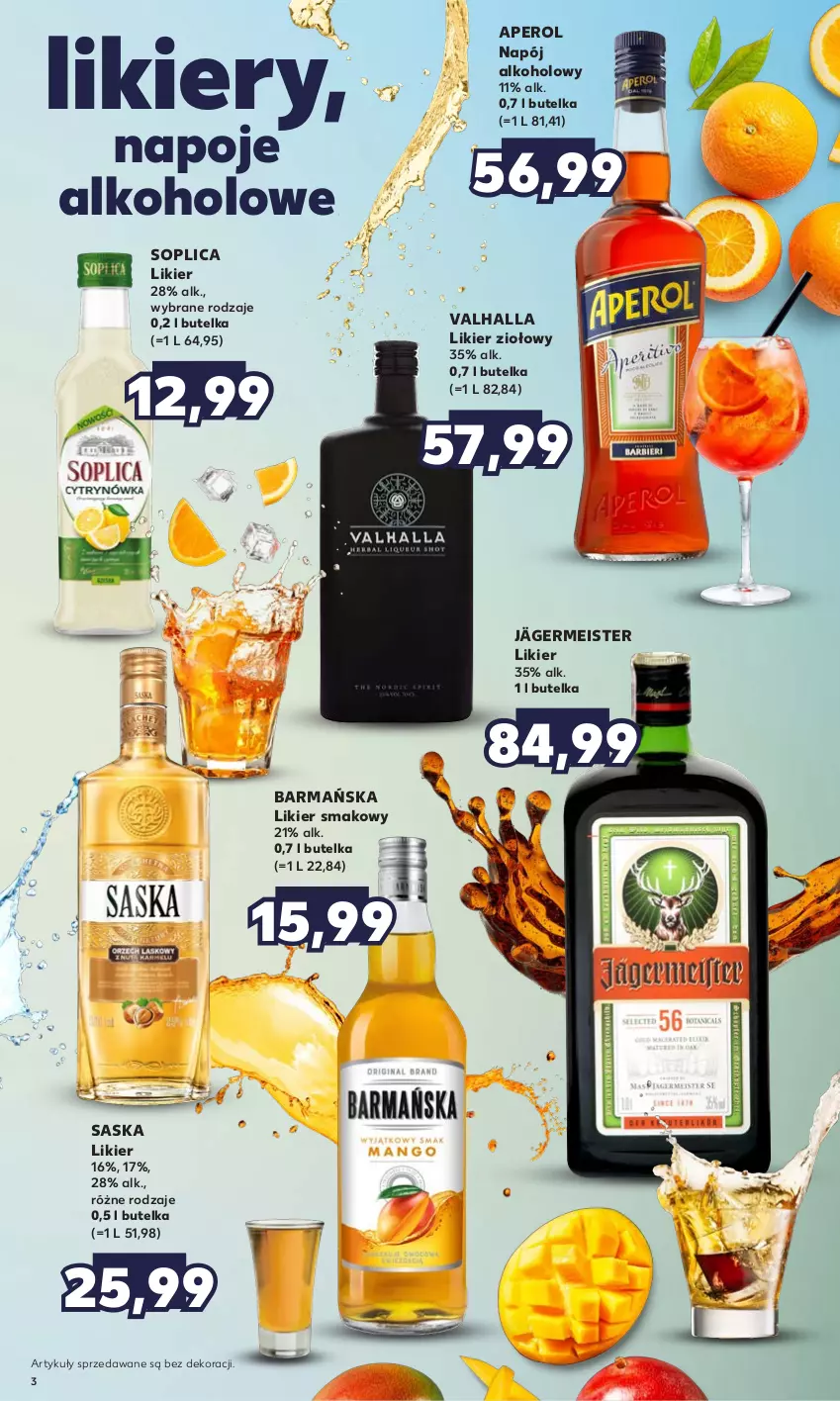 Gazetka promocyjna Kaufland - Barek Kauflandu - ważna 02.11 do 15.11.2023 - strona 3 - produkty: Aperol, Likier, Napój, Napoje, Saska, Soplica