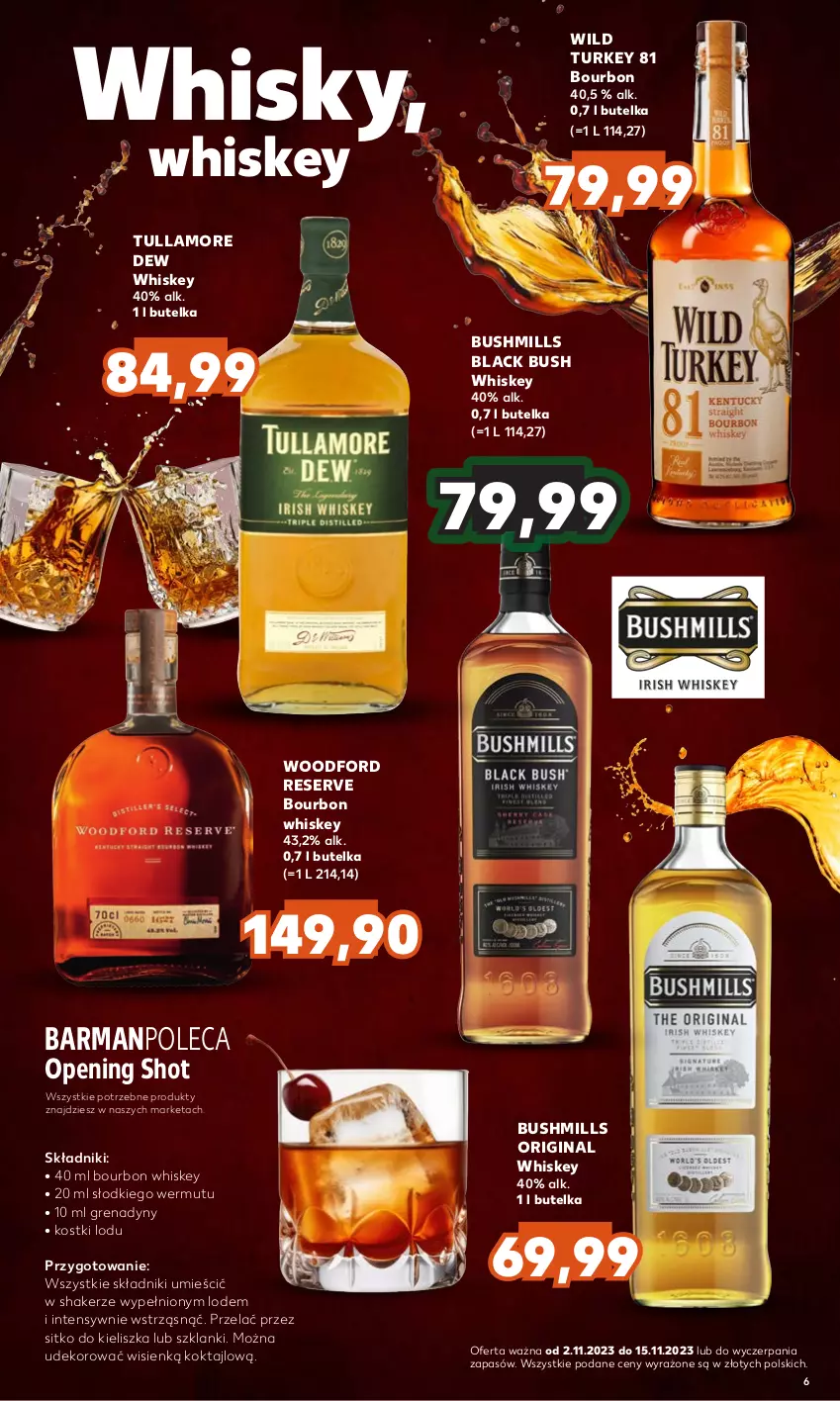 Gazetka promocyjna Kaufland - Barek Kauflandu - ważna 02.11 do 15.11.2023 - strona 6 - produkty: Bourbon, Bushmills, Gin, Lack, Lanki, Ser, Sitko, Tullamore Dew, Whiskey, Whisky, Wild Turkey