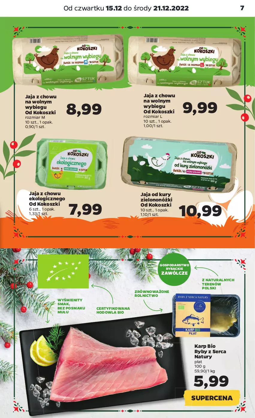 Gazetka promocyjna Netto - Artykuły spożywcze - ważna 15.12 do 21.12.2022 - strona 7 - produkty: Jaja, Karp, Kokos, Kosz, Ryba, Ser