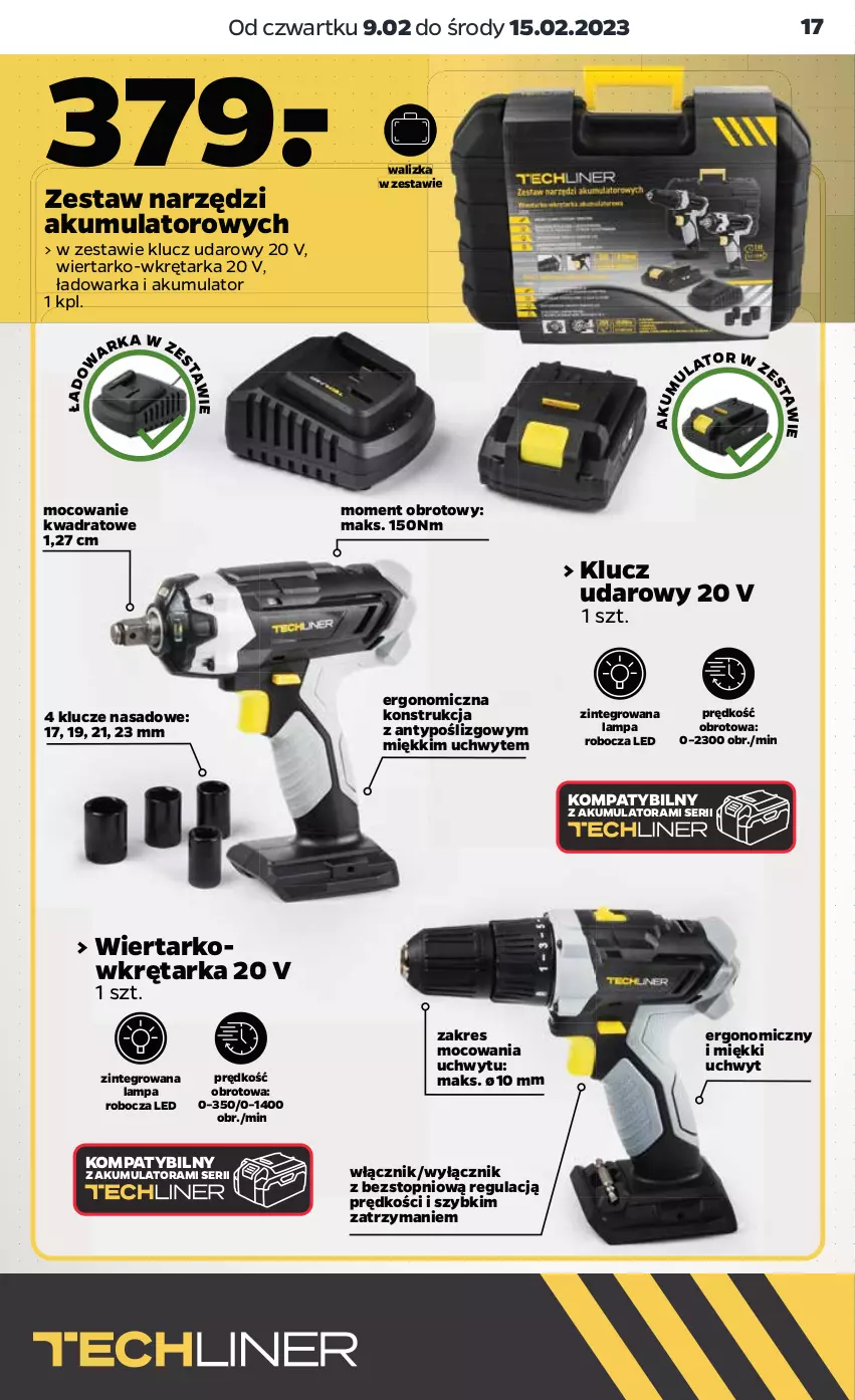 Gazetka promocyjna Netto - Akcesoria i dodatki - ważna 09.02 do 15.02.2023 - strona 3 - produkty: Akumulator, Klucz udarowy, Lampa, Lampa robocza LED, Ser, Tarka, Top, Walizka, Warka, Wiertarkowkrętarka, Wkręt, Wkrętarka, Zestaw narzędzi