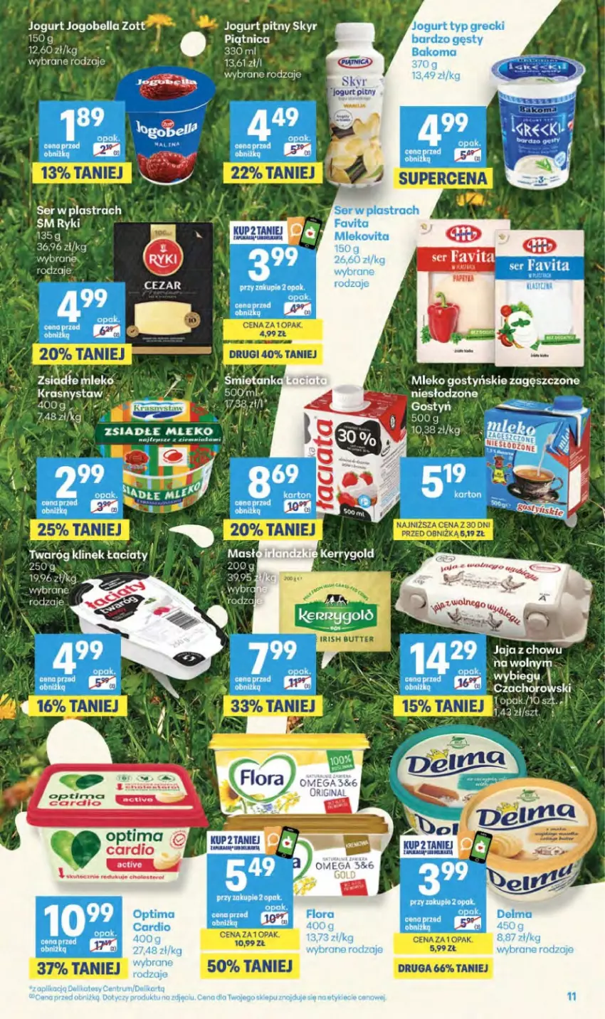Gazetka promocyjna Delikatesy Centrum - Franczyza DC35 Czwartek - ważna 27.08 do 02.09.2026 - strona 11 - produkty: Bakoma, Delma, Fa, Favita, Flora, Gin, Jogurt, Optima, Piątnica, Por, Ser, Wawel