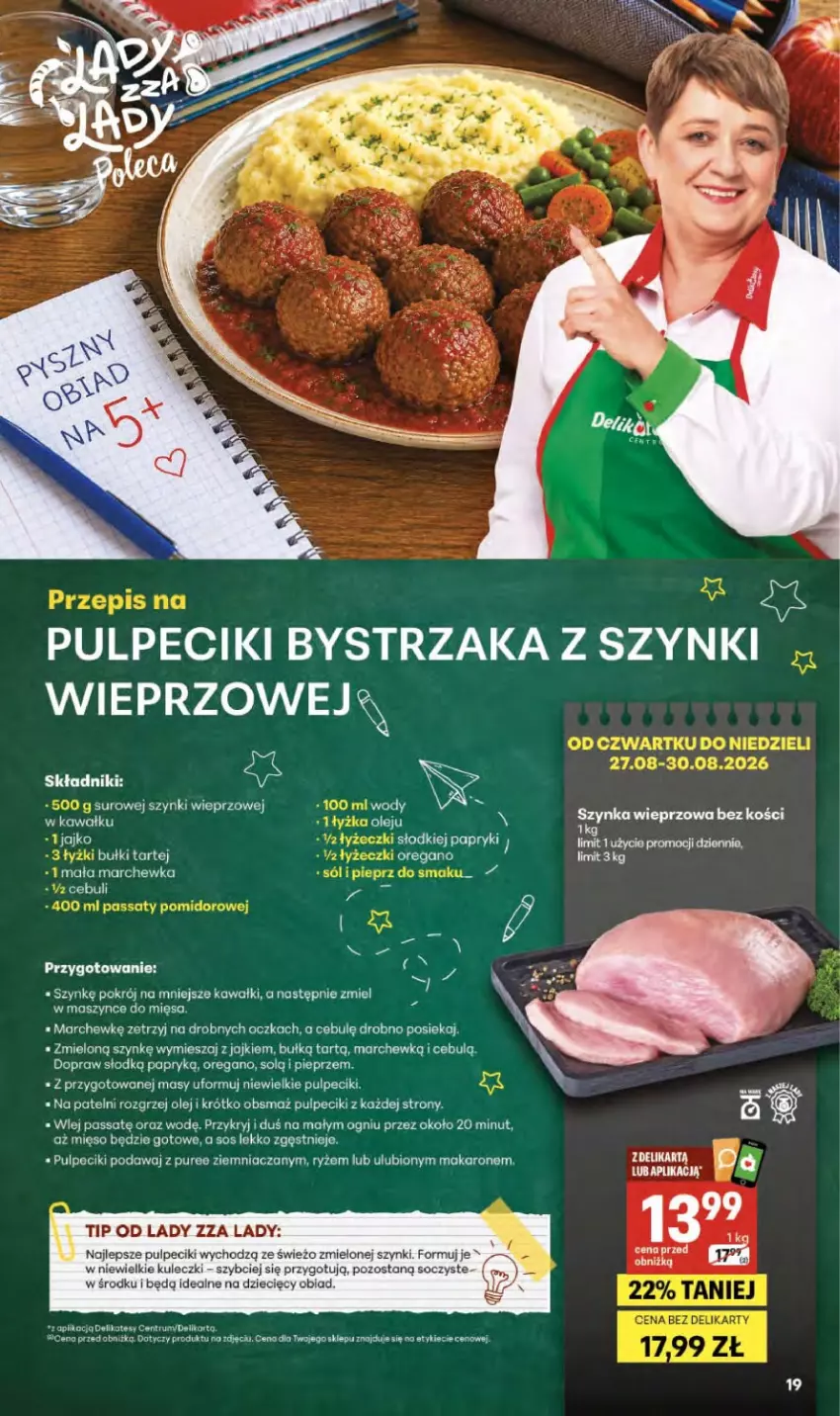 Gazetka promocyjna Delikatesy Centrum - Franczyza DC35 Czwartek - ważna 27.08 do 02.09.2026 - strona 19 - produkty: Dzieci, Kawa, Makaron, Marchewka, Mięso, Olej, Pieprz, Pur, Rum, Ryż, Sos, Szynka, Szynka wieprzowa