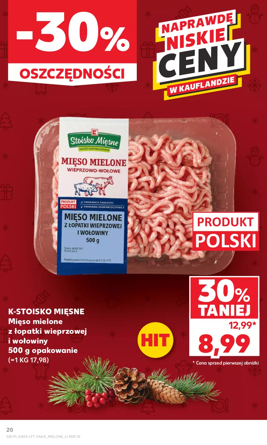 Gazetka promocyjna Kaufland - Gazetka tygodnia - ważna 20.12 do 27.12.2023 - strona 20 - produkty: Mięso, Mięso mielone, Mięso mielone z łopatki wieprzowej