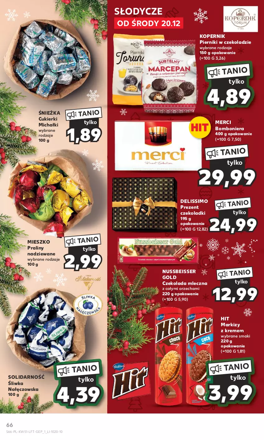 Gazetka promocyjna Kaufland - Gazetka tygodnia - ważna 20.12 do 27.12.2023 - strona 66 - produkty: Bomboniera, Cukier, Cukierki, Czekolada, Czekolada mleczna, Deliss, Merci, Michałki, Piernik, Pierniki w czekoladzie, Praliny, Ser