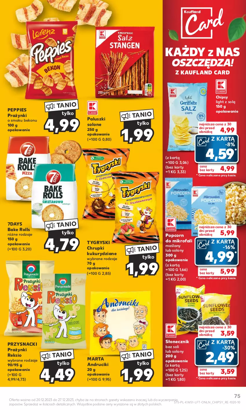 Gazetka promocyjna Kaufland - Gazetka tygodnia - ważna 20.12 do 27.12.2023 - strona 75 - produkty: Bake Rolls, Beko, Chipsy, Chrupki, Fa, Gry, Popcorn, Przysnacki