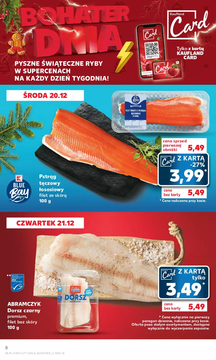 Gazetka promocyjna Kaufland - Gazetka tygodnia - ważna 20.12 do 27.12.2023 - strona 8 - produkty: Dorsz, Pstrąg, Pstrąg tęczowy, Sos