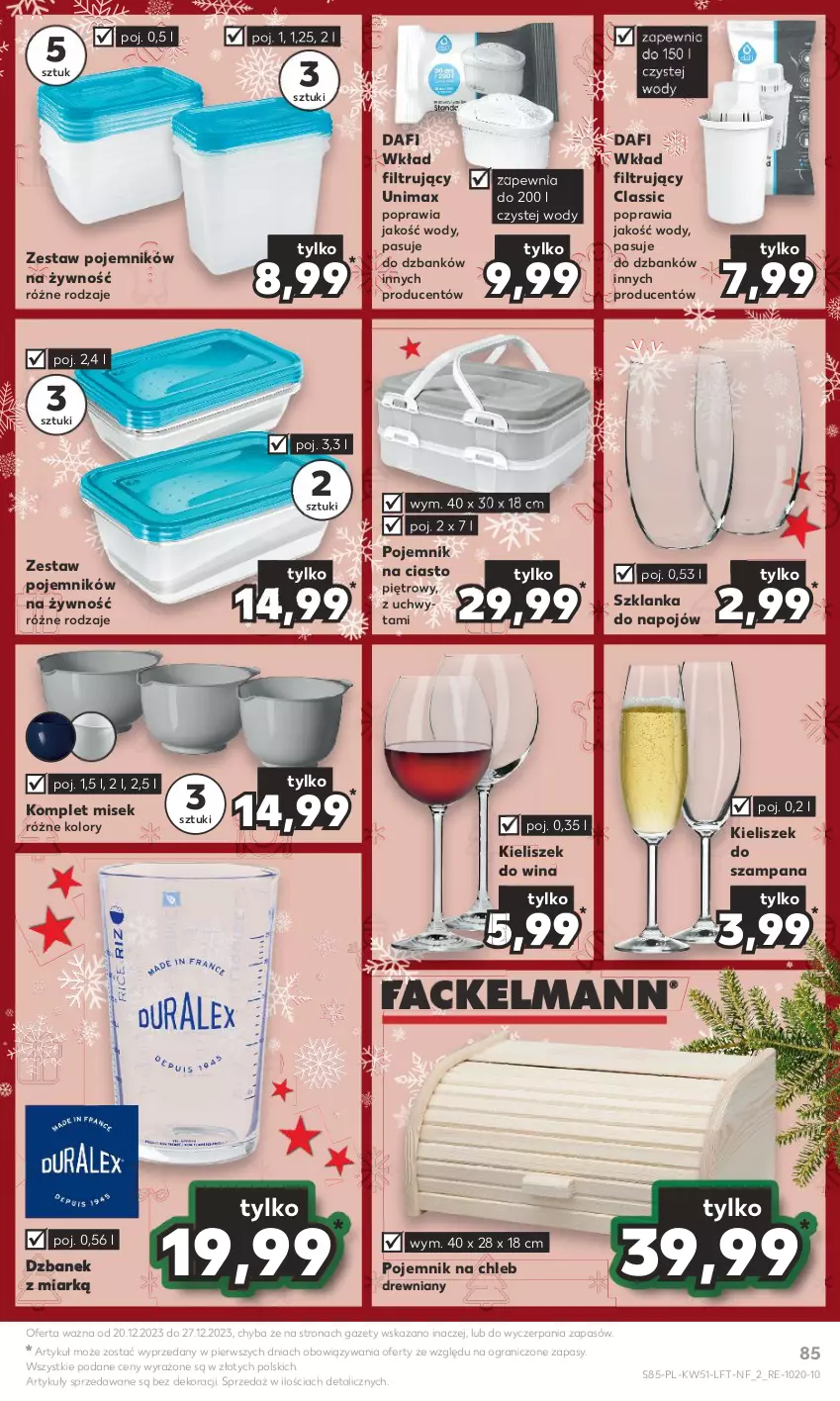 Gazetka promocyjna Kaufland - Gazetka tygodnia - ważna 20.12 do 27.12.2023 - strona 85 - produkty: Chleb, Dzbanek, Gra, Kieliszek, Pojemnik, Pojemnik na ciasto, Szklanka, Wkład filtrujący