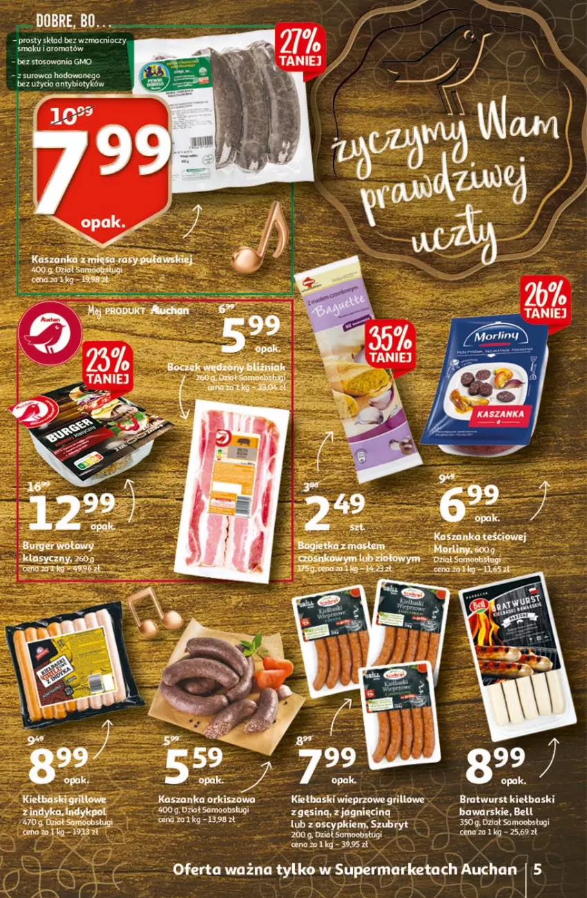 Gazetka promocyjna Auchan - 25 Urodziny #1 Supermarkety - ważna 22.04 do 28.04.2021 - strona 5 - produkty: Bell, Kasza, Kaszanka, Morliny, Szubryt