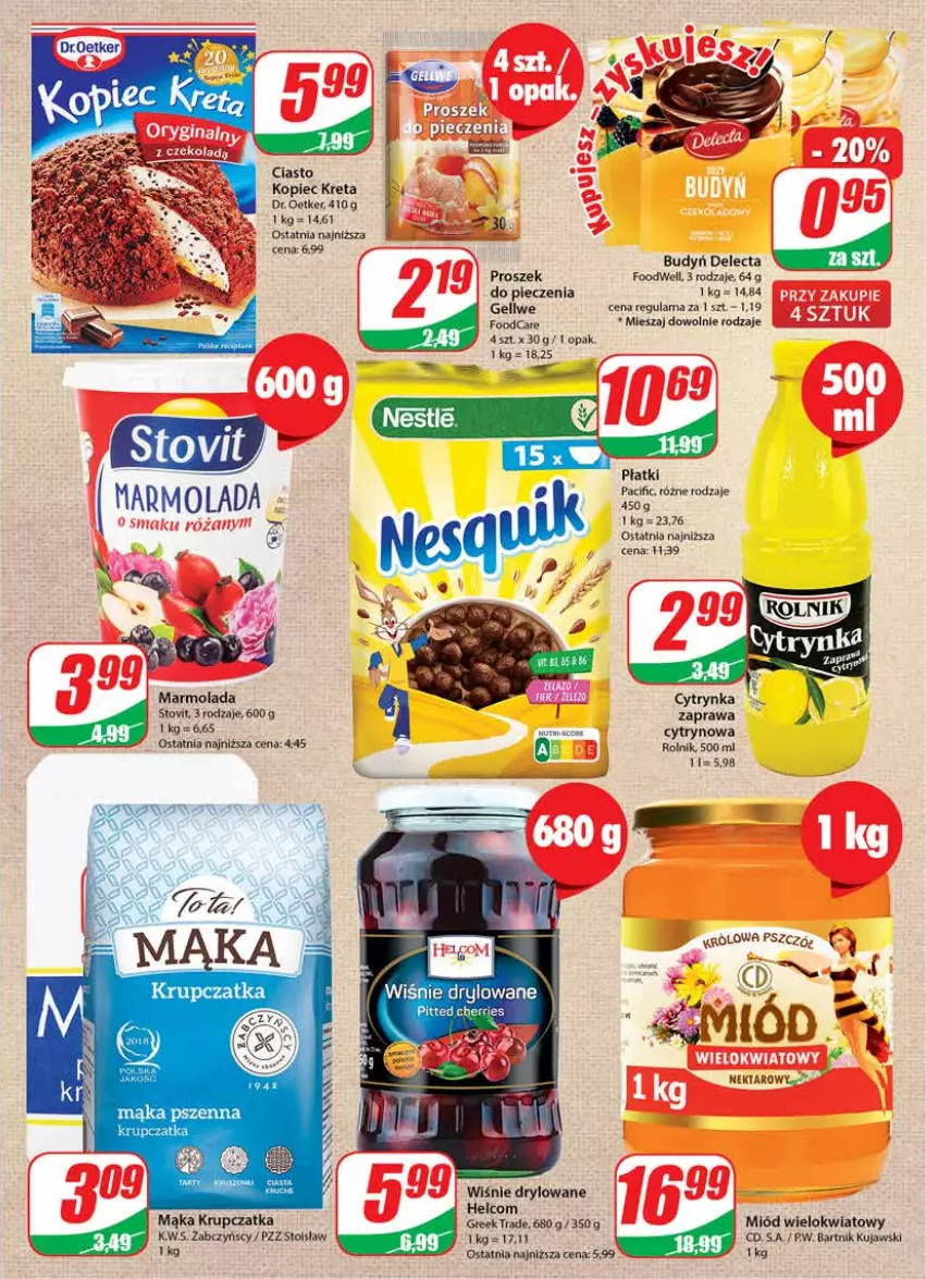 Gazetka promocyjna Dino - Gazetka - ważna 01.02 do 07.02.2023 - strona 7 - produkty: Budyń, Cif, Delecta, Dr. Oetker, HELCOM, Kopiec Kreta, Kret, Kujawski, Mąka, Mąka pszenna, Marmolada, Miód, Mola, Nektar, Piec, Proszek do pieczenia, Rolnik