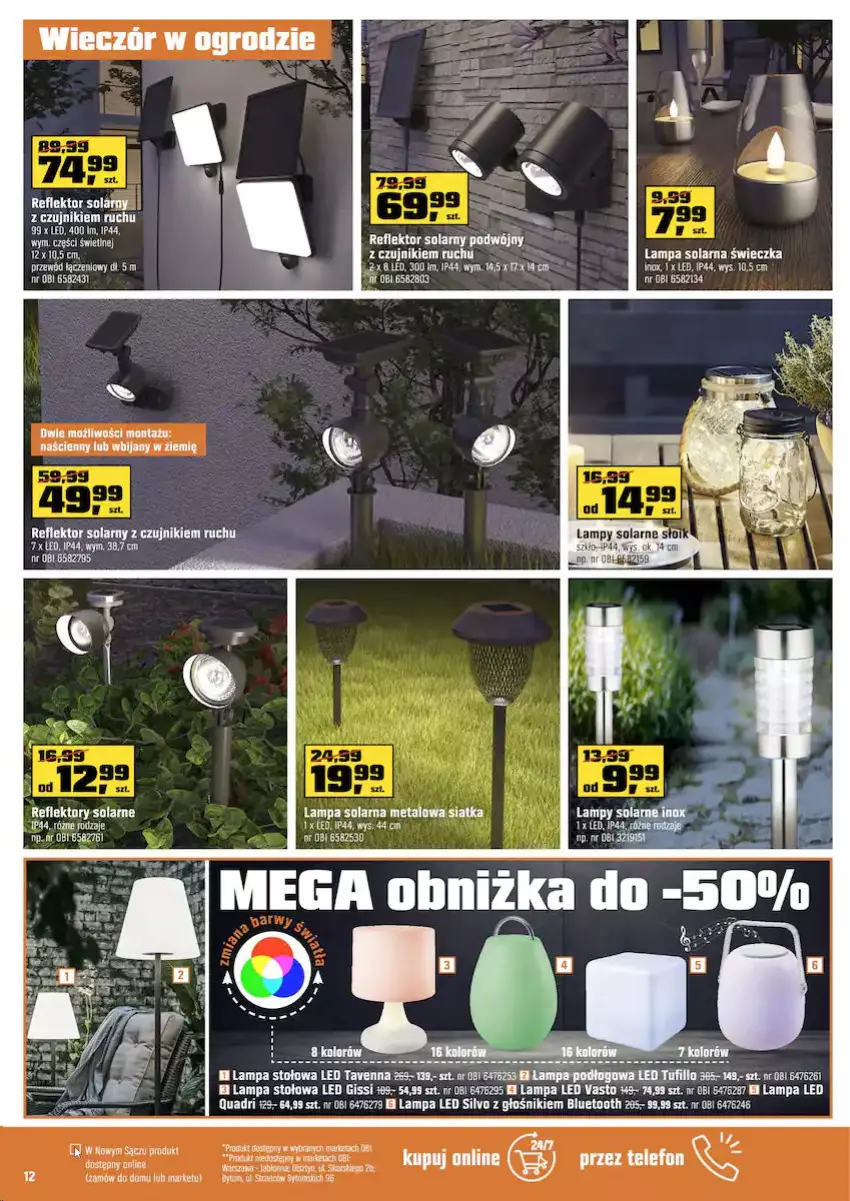 Gazetka promocyjna Obi - Gazetka OBI - ważna 27.04 do 10.05.2021 - strona 12 - produkty: Głośnik, Lampa, Lampa LED, Lampa podłogowa, Lampa stołowa, LG, Przewód, Reflektor, Siatka, Telefon