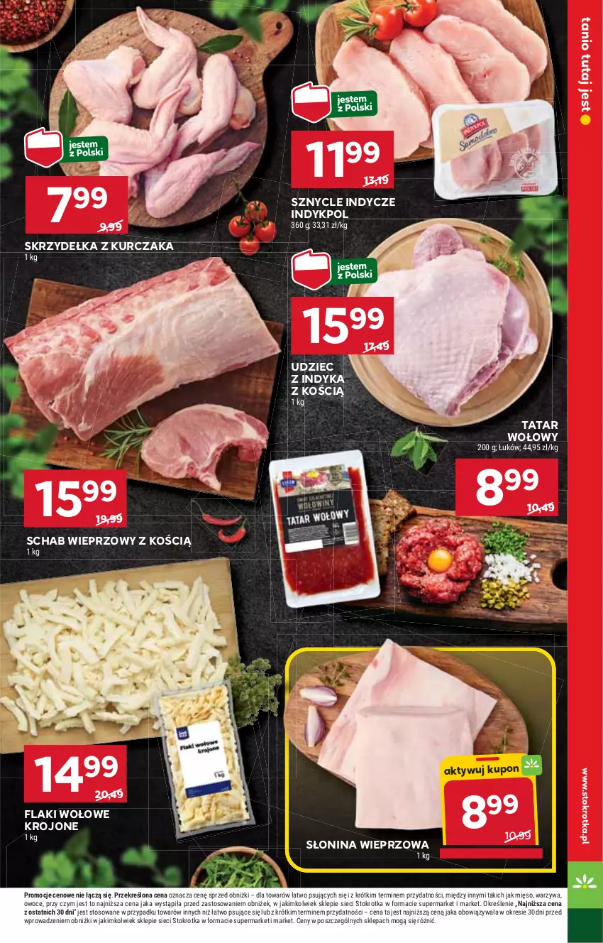 Gazetka promocyjna Stokrotka - Market - ważna 23.01 do 29.01.2025 - strona 7 - produkty: Flaki, Flaki wołowe, HP, Kurczak, Schab wieprzowy, Skrzydełka z kurczaka, Tatar wołowy, Udziec z indyka