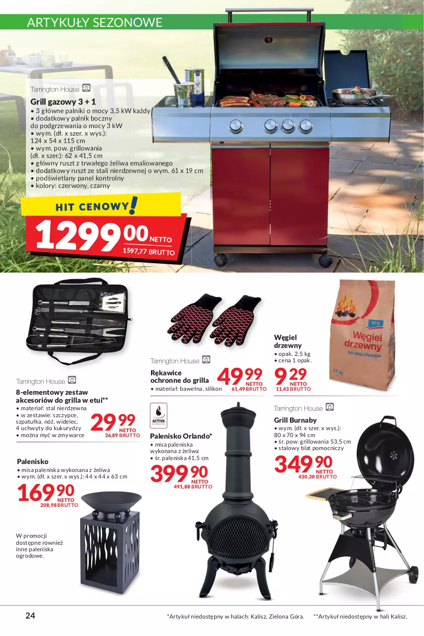 Gazetka promocyjna Makro - [Oferta promocyjna] Artykuły spożywcze i przemysłowe - ważna 22.03 do 04.04.2022 - strona 24 - produkty: Grill, Grill gazowy, Palenisko, Rękawice, Rękawice ochronne, Szczypce, Szpatułka, Uchwyty, Węgiel drzewny, Wełna, Widelec