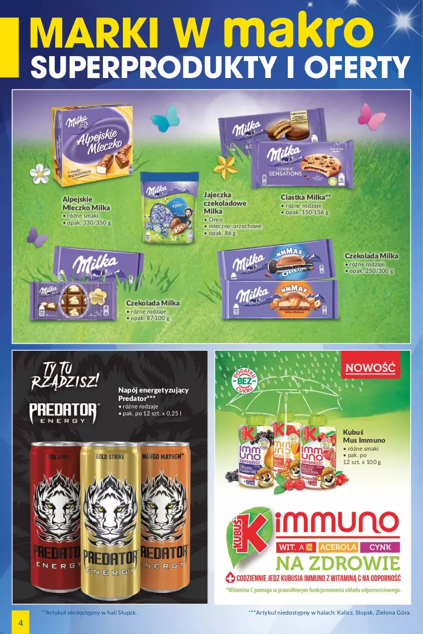 Gazetka promocyjna Makro - [Oferta specjalna] Marki w MAKRO - ważna 22.03 do 04.04.2022 - strona 4 - produkty: Ciastka, Czekolada, Kubuś, Milka, Mleczko, Mus, Napój, Oreo