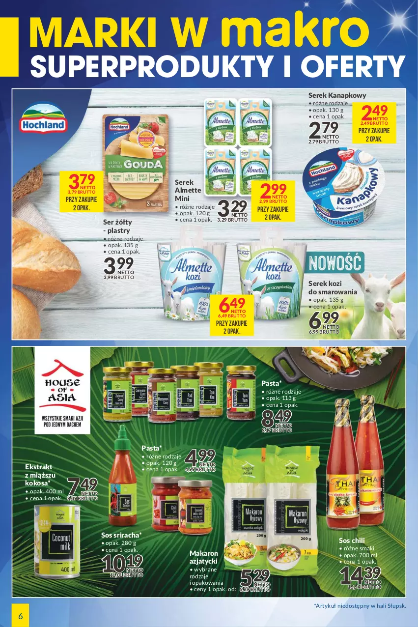 Gazetka promocyjna Makro - [Oferta specjalna] Marki w MAKRO - ważna 22.03 do 04.04.2022 - strona 6 - produkty: Almette, Kokos, Makaron, Ser, Serek, Serek kanapkowy, Sos