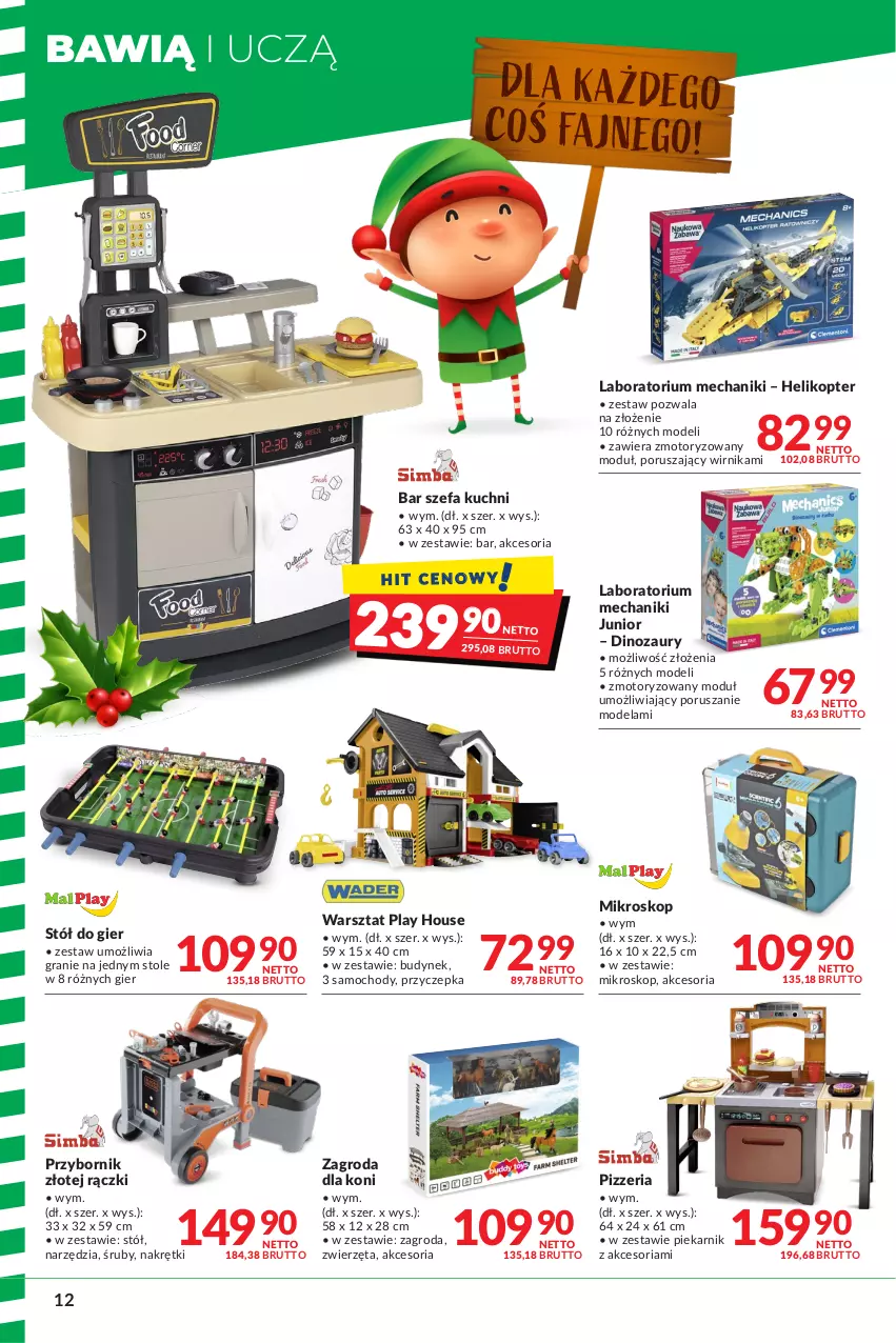 Gazetka promocyjna Makro - [Oferta specjalna] Kraina zabawy - ważna 16.11 do 24.12.2021 - strona 12 - produkty: Dinozaur, Fa, Gra, Helikopter, Mikroskop, Piekarnik, Por, Stół, Zwierzęta