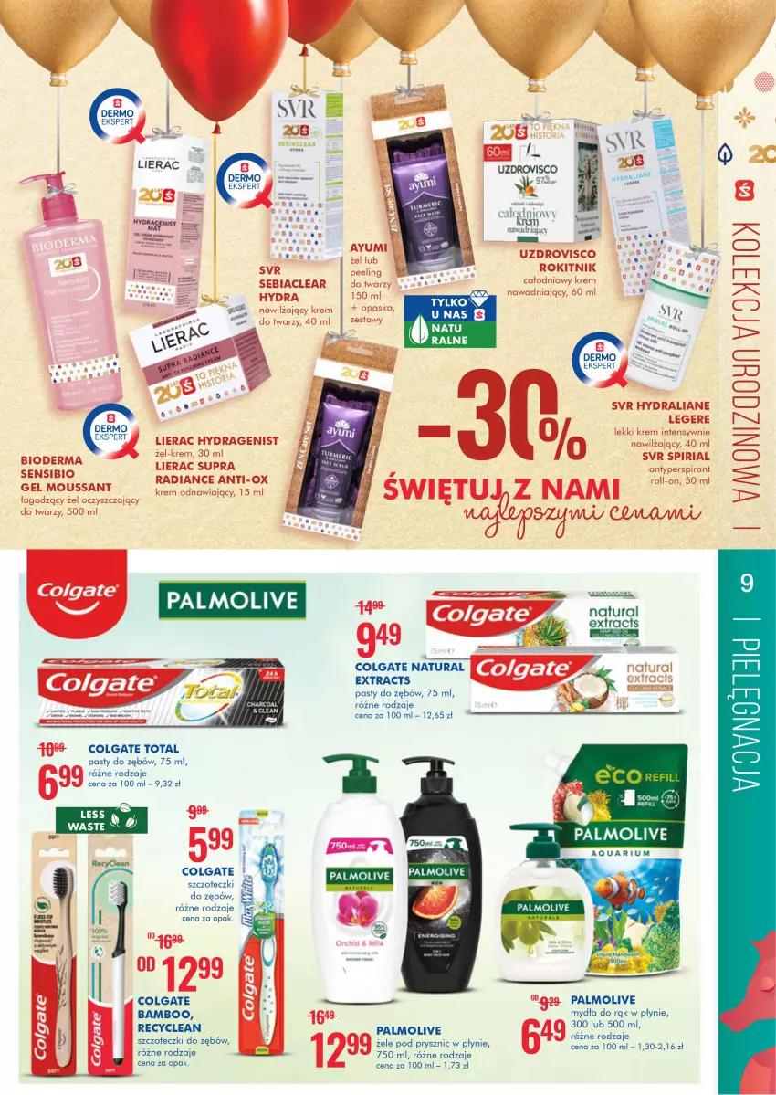 Gazetka promocyjna Super Pharm - Gazetka - ważna 01.07 do 14.07.2021 - strona 9 - produkty: Antyperspirant, Bioderma, Colgate, Colgate Total, Fa, Krem do twarzy, LG, Lierac, Opaska, Palmolive, Peeling, SVR