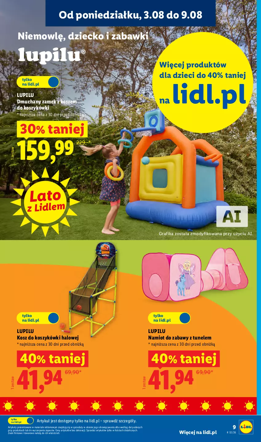Gazetka promocyjna Lidl - Gazetka ważna od 03.08. do 08.08. - ważna 03.08 do 08.08.2026 - strona 11 - produkty: Dzieci, Gra, Grafika, Halo, Kosz, Namiot, Tunel