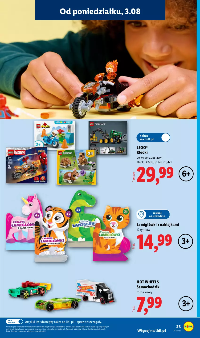 Gazetka promocyjna Lidl - Gazetka ważna od 03.08. do 08.08. - ważna 03.08 do 08.08.2026 - strona 27 - produkty: Chodzik, Hot Wheels, Klej, Klocki, LEGO