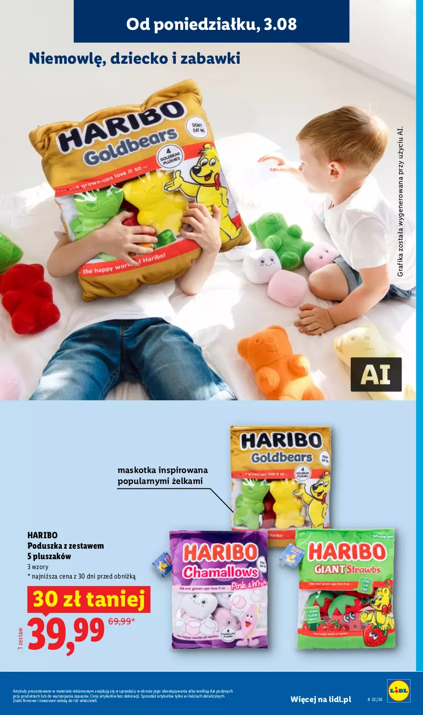 Gazetka promocyjna Lidl - Gazetka ważna od 03.08. do 08.08. - ważna 03.08 do 08.08.2026 - strona 29 - produkty: Gra, Grafika, Haribo, Pluszak, Poduszka