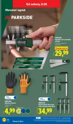 Gazetka promocyjna Lidl - Gazetka ważna od 03.08. do 08.08. - Gazetka - ważna od 08.08 do 08.08.2026 - strona 48 - produkty: Parkside, Miarka, Rękawice, Bateria, Rękawice robocze, Ogród