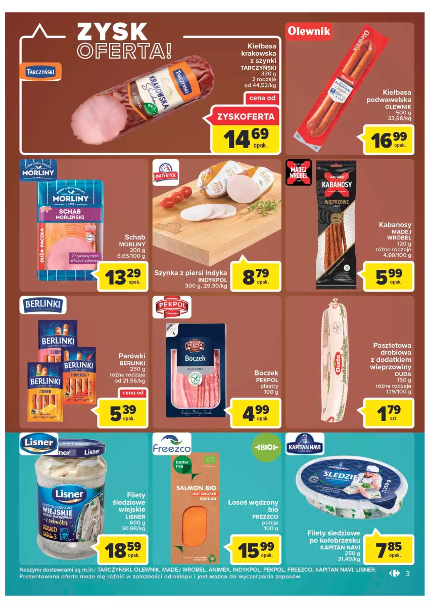 Gazetka promocyjna Carrefour - Gazetka Market - ważna 13.09 do 24.09.2022 - strona 3 - produkty: Lisner, Madej Wróbel, Olewnik, Pekpol, Por, Tarczyński