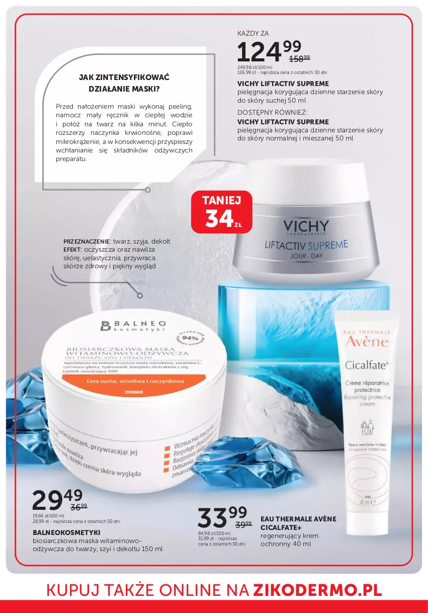 Gazetka promocyjna Ziko - Gazetka Ziko Dermo - ważna 25.01 do 07.02.2024 - strona 4 - produkty: Avène, Fa, Maska, Peeling, Ręcznik, Vichy