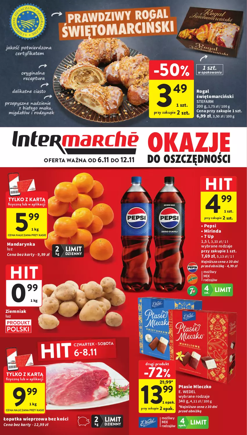 Gazetka promocyjna Intermarche - Gazetka Intermarche - ważna 06.11 do 12.11.2025 - strona 1 - produkty: E. Wedel, Fa, Mirinda, Mleczko, Pepsi, Ptasie mleczko, Rogal
