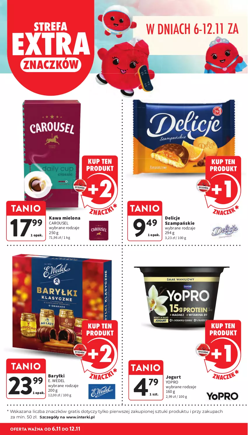 Gazetka promocyjna Intermarche - Gazetka Intermarche - ważna 06.11 do 12.11.2025 - strona 10 - produkty: Baryłki, Delicje, E. Wedel, Fa, Gra, Jogurt, Kawa, Kawa mielona