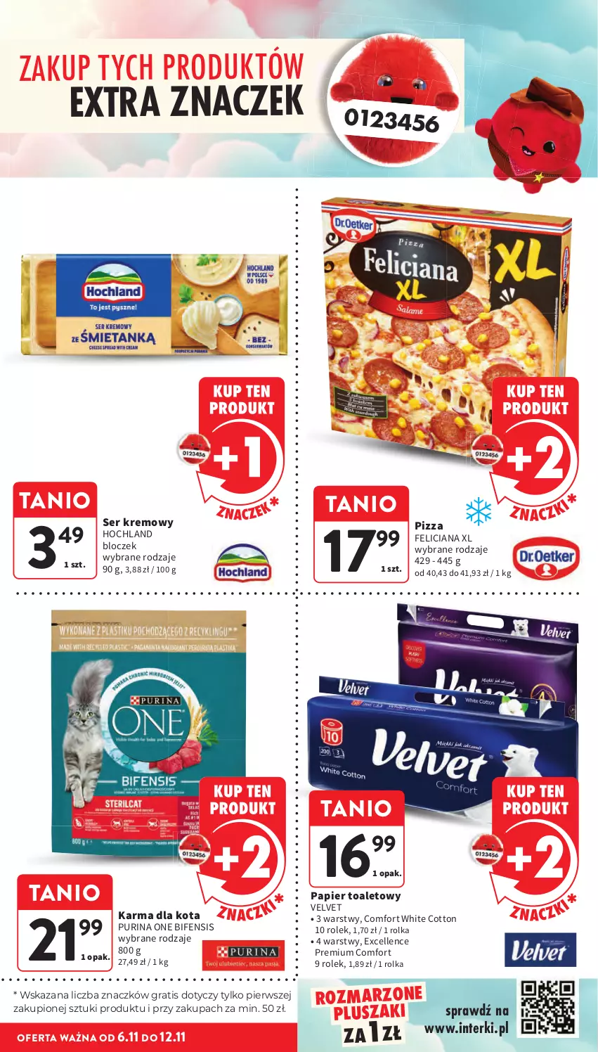 Gazetka promocyjna Intermarche - Gazetka Intermarche - ważna 06.11 do 12.11.2025 - strona 11 - produkty: Feliciana, Gra, Hochland, Papier, Papier toaletowy, Pizza, Pluszak, Pur, Purina, Ser, Velvet