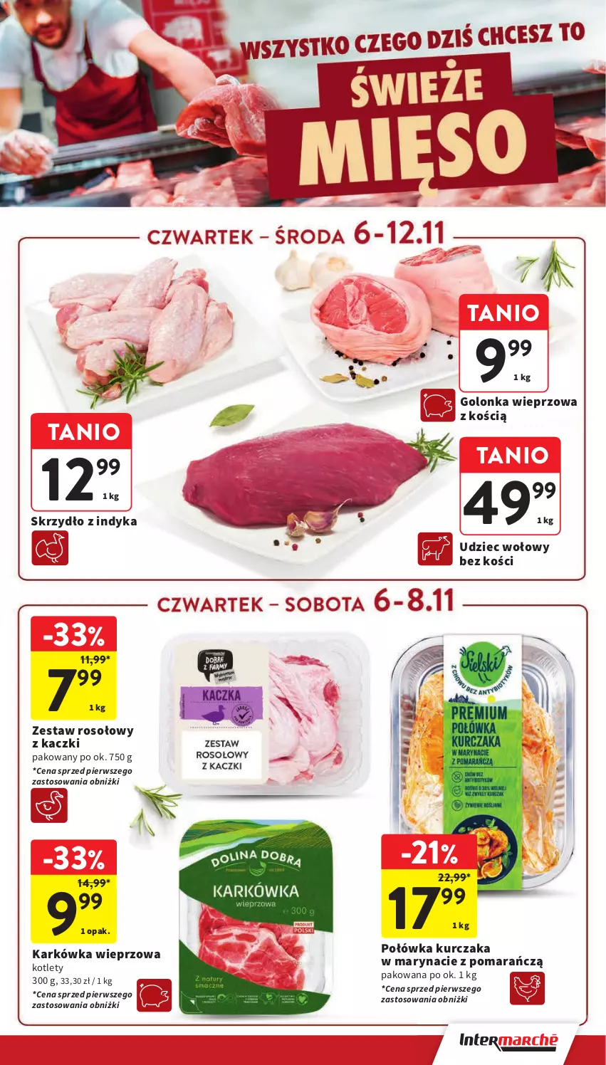 Gazetka promocyjna Intermarche - Gazetka Intermarche - ważna 06.11 do 12.11.2025 - strona 15 - produkty: Golonka wieprzowa, Karkówka wieprzowa, Kotlet, Kurczak, Udziec wołowy, Zestaw rosołowy z kaczki