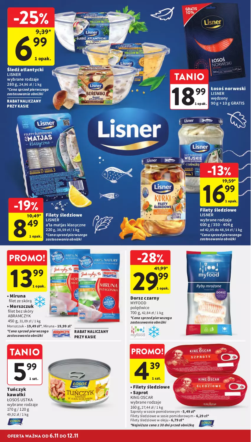 Gazetka promocyjna Intermarche - Gazetka Intermarche - ważna 06.11 do 12.11.2025 - strona 22 - produkty: Dorsz, Gra, Kawa, Lisner, Matjas, Miruna, Olej, Sos, Szprot, Tuńczyk