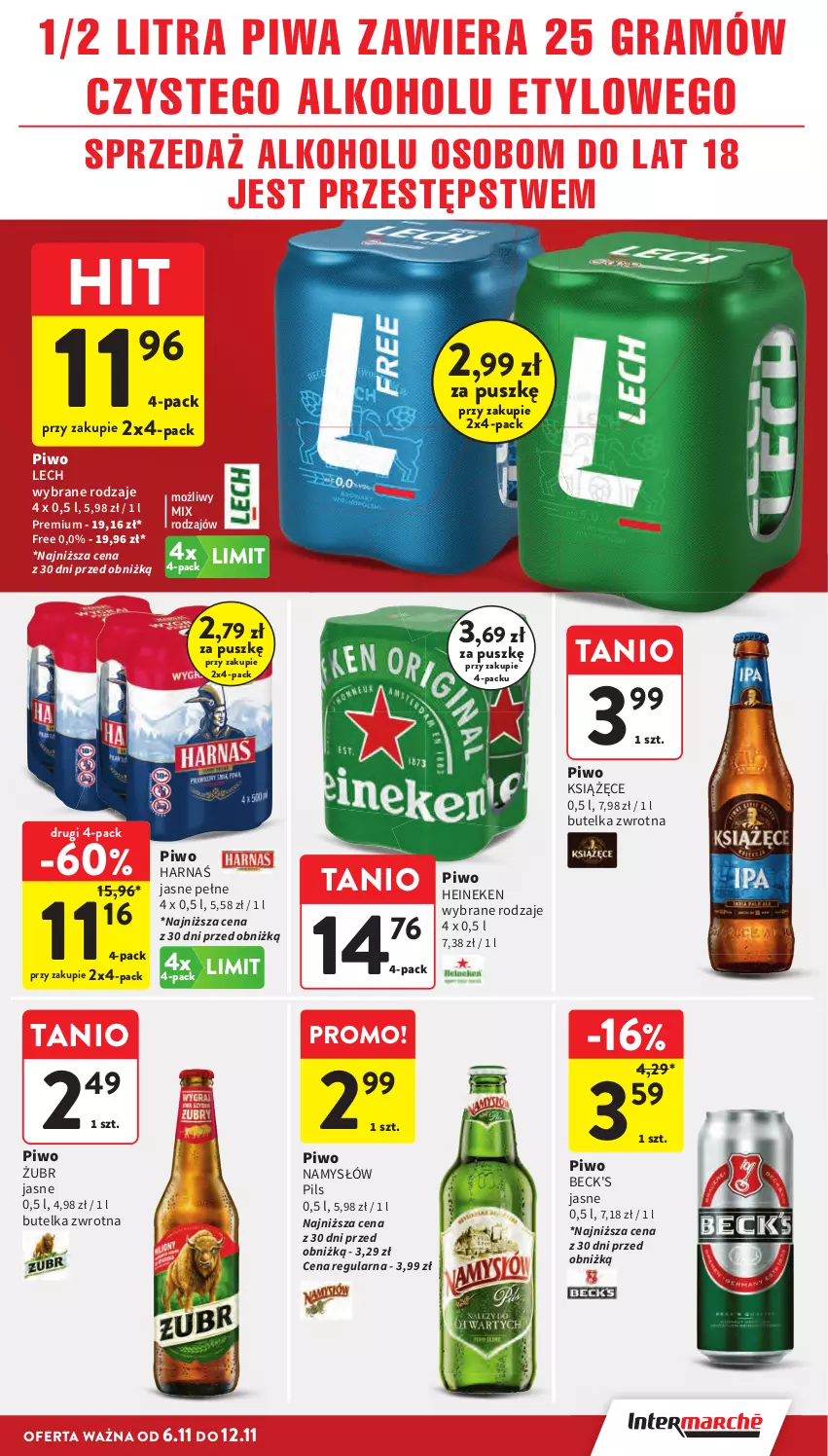 Gazetka promocyjna Intermarche - Gazetka Intermarche - ważna 06.11 do 12.11.2025 - strona 33 - produkty: Gra, Harnaś, Heineken, Książęce, Namysłów, Napoje, Piwa, Piwo