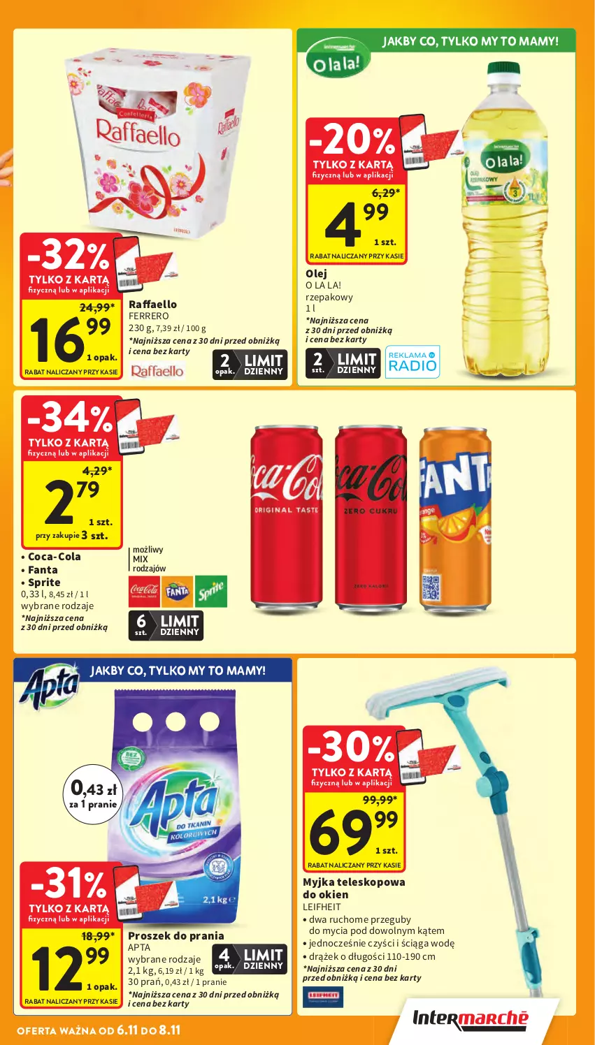 Gazetka promocyjna Intermarche - Gazetka Intermarche - ważna 06.11 do 12.11.2025 - strona 5 - produkty: Coca-Cola, Fa, Fanta, Ferrero, Olej, Proszek do prania, Raffaello, Sprite, Teleskop
