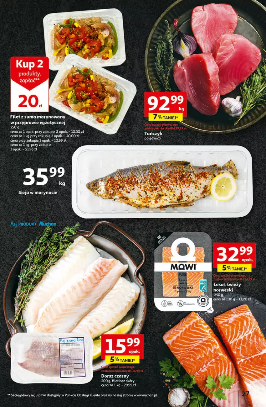 Gazetka promocyjna Auchan - Gazetka Przygotuj ogród na wiosnę! Hipermarket Auchan - ważna 04.04 do 10.04.2024 - strona 27 - produkty: Dorsz, Eleo, Fa, Filet z suma, Tuńczyk